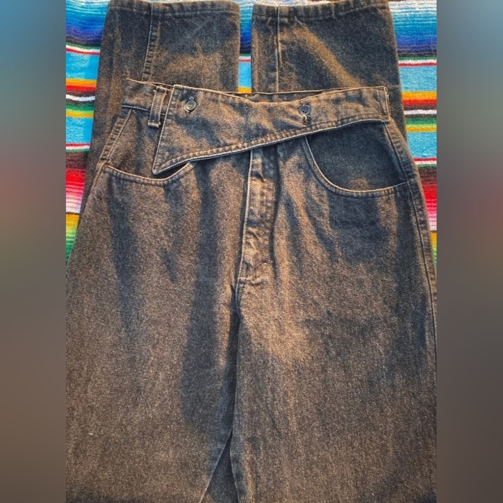 VTG Roper Riding wester Jeans Women Size 3/4 Gray Extra High Rise Straight Leg